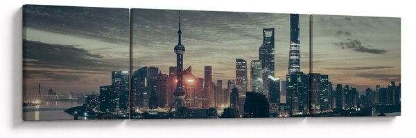Obraz miasta o zmierzchu (170x50 cm)