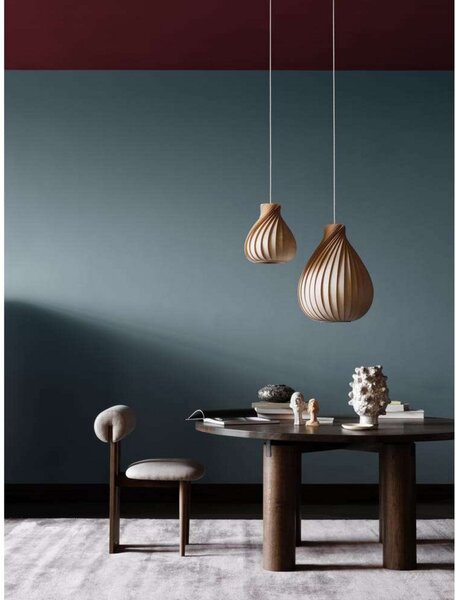 Lampa Wisząca Tom Rossau, drewniany, salon, drewno