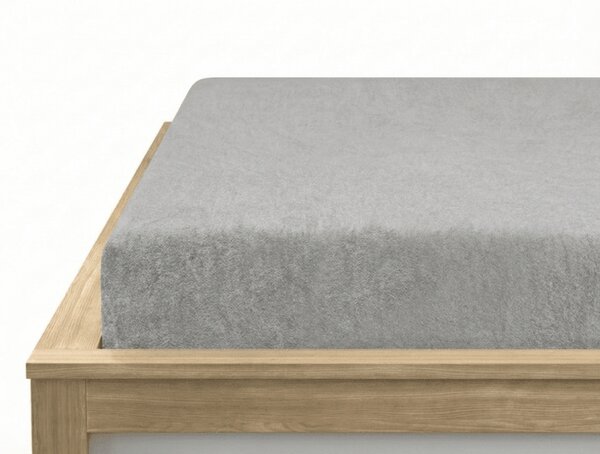 Prześcieradło frotte EXCLUSIVE jasnoszare 160x200 cm