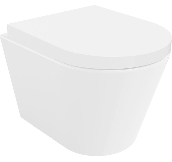 Mexen Rico miska wc Rimless z deską wolnoopadającą twarda, duroplast, biała połysk - 30720200