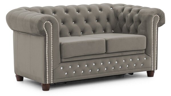 Szara aksamitna rozkładana sofa 148 cm York Blik – Ropez