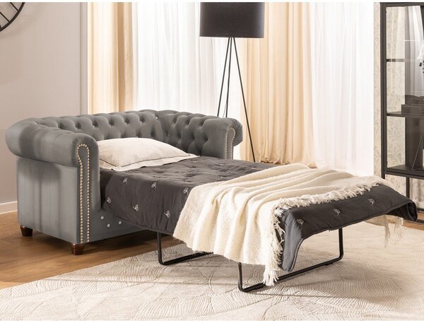 Szara aksamitna rozkładana sofa 148 cm York Blik – Ropez