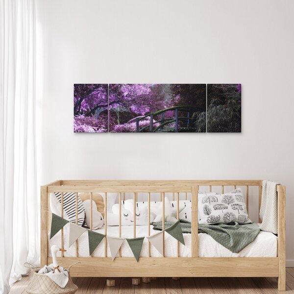 Obraz fioletowego ogrodu (170x50 cm)