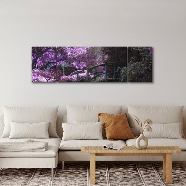 Obraz fioletowego ogrodu (170x50 cm)