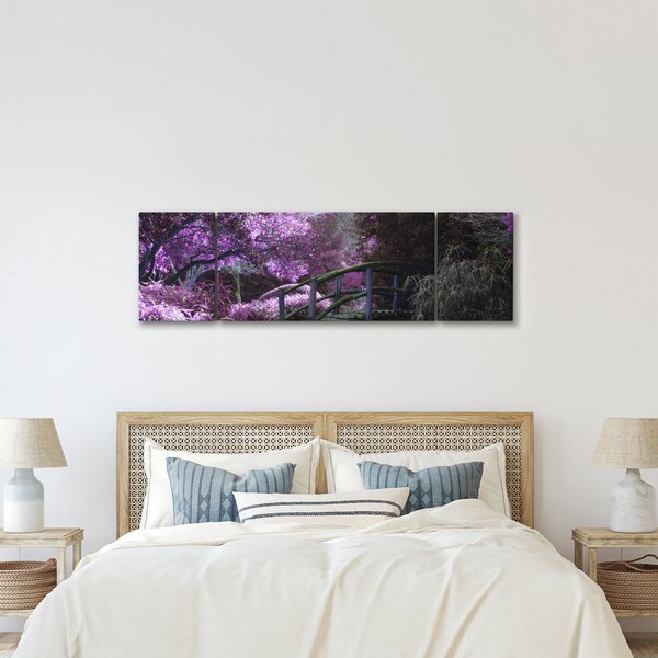 Obraz fioletowego ogrodu (170x50 cm)