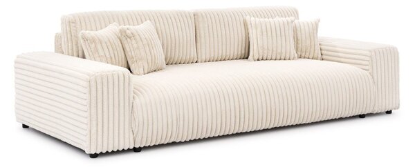 Kremowa sztruksowa rozkładana sofa ze schowkiem 260 cm Justin – Ropez