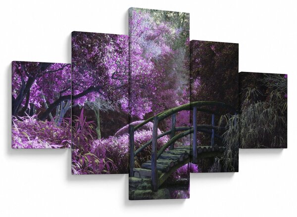 Obraz fioletowego ogrodu (125x70 cm)