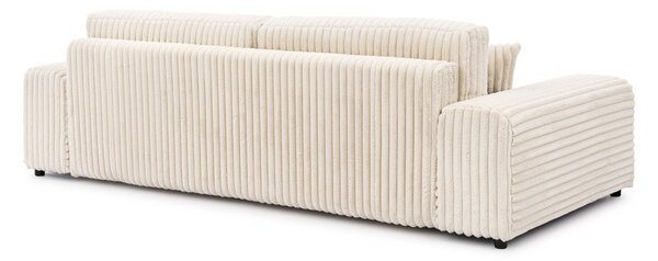 Kremowa sztruksowa rozkładana sofa ze schowkiem 260 cm Justin – Ropez
