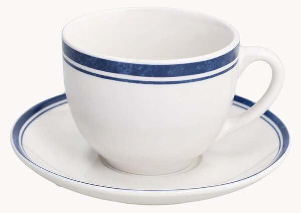Komplet filiżanek ze spodkami z porcelany Filo Blu, 12 elem