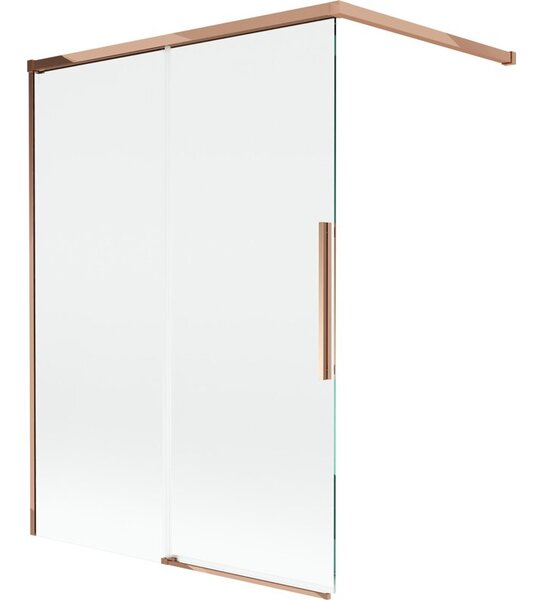 Mexen Rox parawan nawannowy 2-skrzydłowy rozsuwany 120 x 150 cm, transparent, różowe złoto - 8C9-120-003-60-00