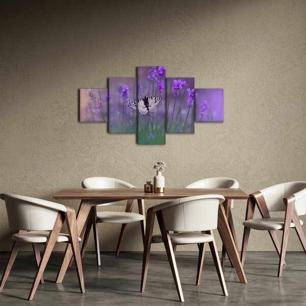 Obraz - Motyl w lawendach (125x70 cm)