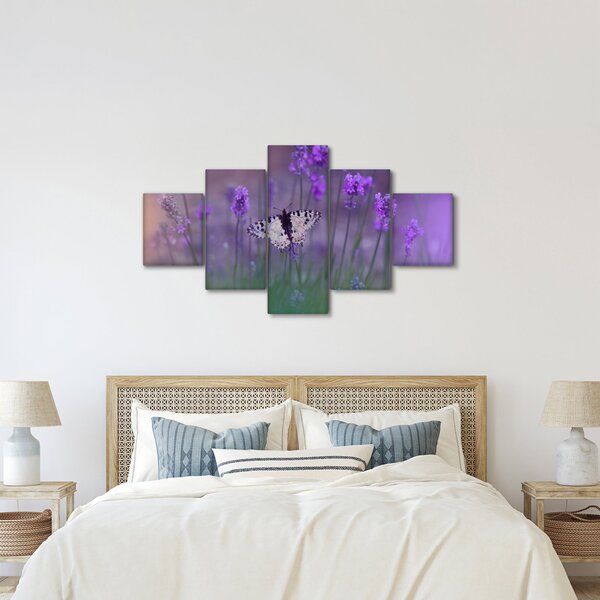 Obraz - Motyl w lawendach (125x70 cm)