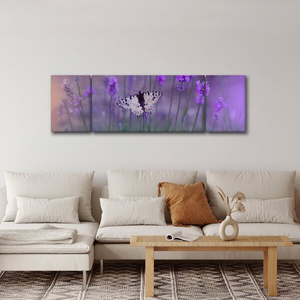 Obraz - Motyl w lawendach (170x50 cm)
