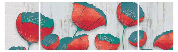 Obraz - Maki - nafta (170x50 cm)
