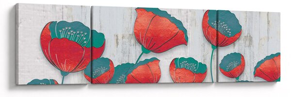 Obraz - Maki - nafta (170x50 cm)