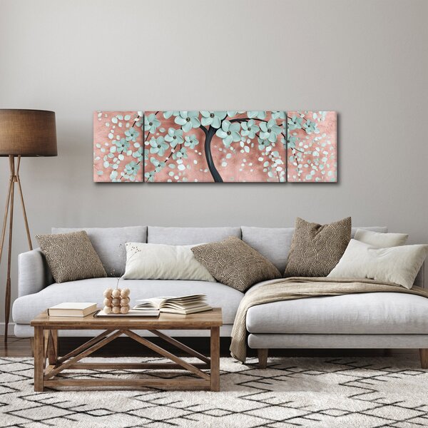 Obraz - Pastelowe niebieskie kwiaty (170x50 cm)
