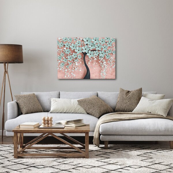 Obraz - Pastelowe niebieskie kwiaty (70x50 cm)