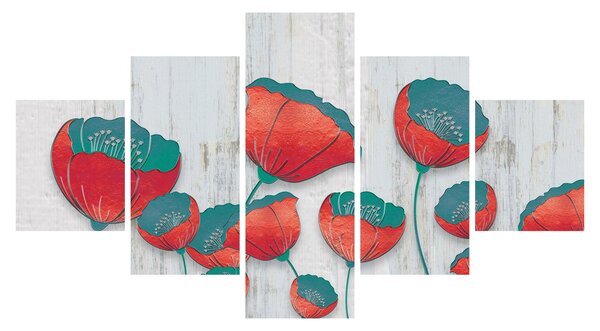 Obraz - Maki - nafta (125x70 cm)