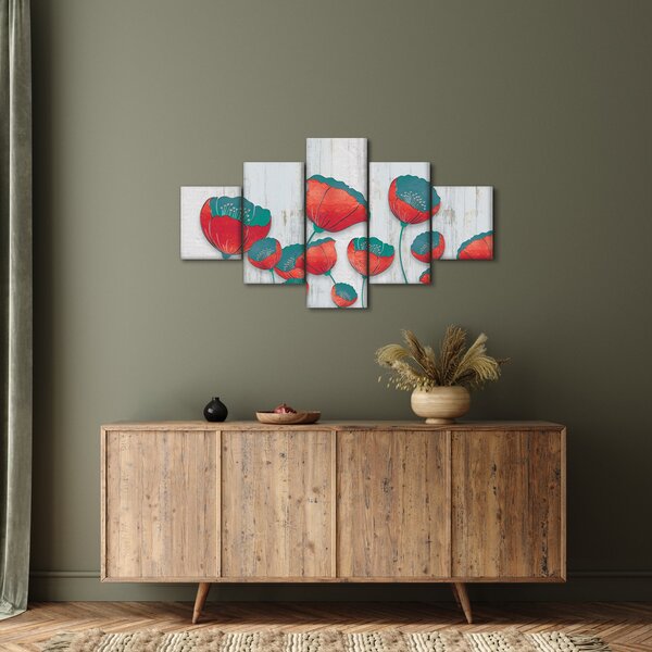 Obraz - Maki - nafta (125x70 cm)