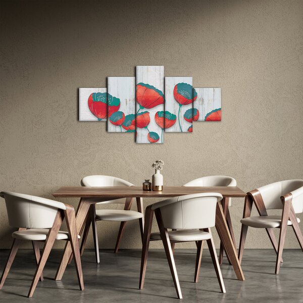 Obraz - Maki - nafta (125x70 cm)