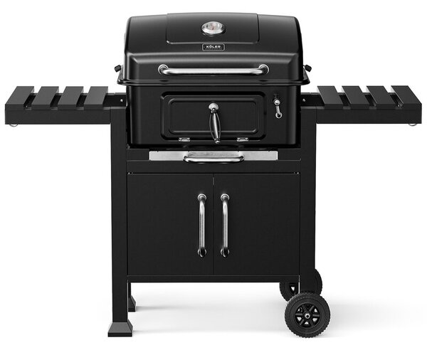 Grill ogrodowy węglowy KOLER Ember CH2 Zamykany, żeliwny ruszt, półki boczne, termometr