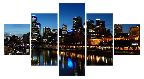Obraz nocy w Melbourne (125x70 cm)