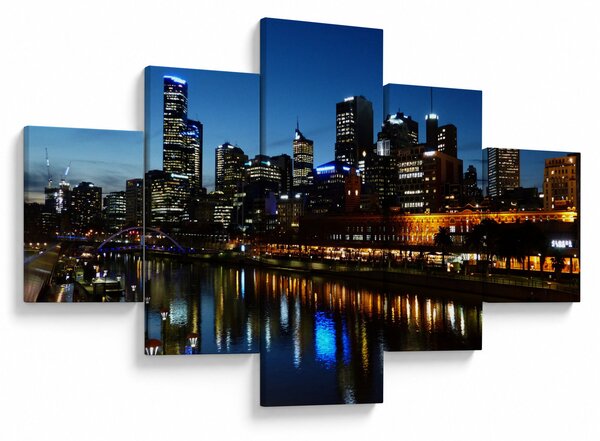 Obraz nocy w Melbourne (125x70 cm)