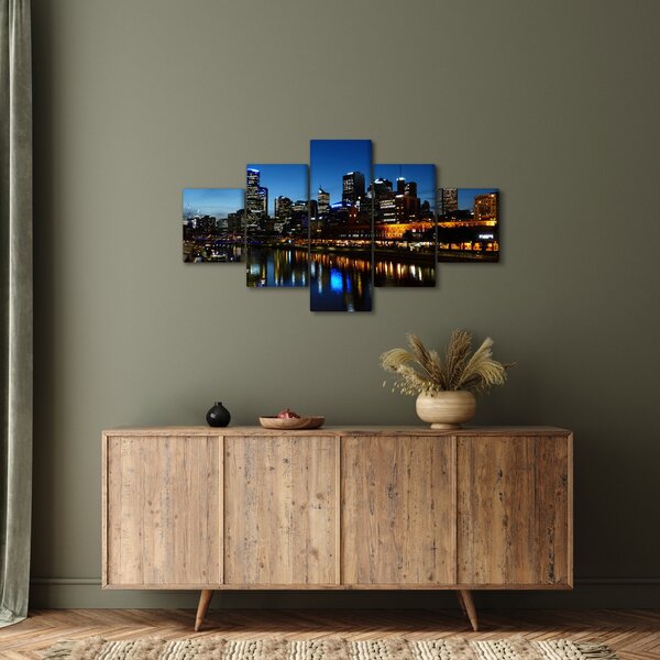 Obraz nocy w Melbourne (125x70 cm)