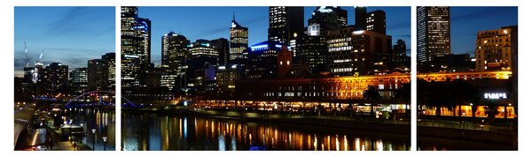 Obraz nocy w Melbourne (170x50 cm)