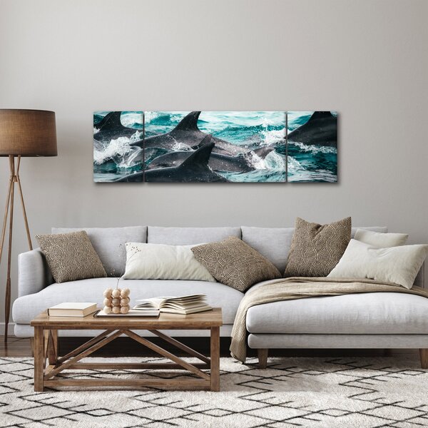 Obraz - Delfiny w oceanie (170x50 cm)