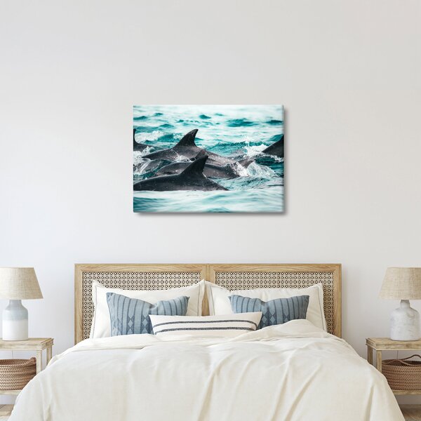 Obraz - Delfiny w oceanie (70x50 cm)