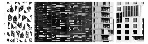 Obraz architektury czarno-białej (170x50 cm)