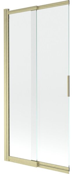 Mexen Fox parawan nawannowy 2-skrzydłowy przesuwny 85 x 150 cm, transparent, złoty szczotkowany - 891-085-002-55-00