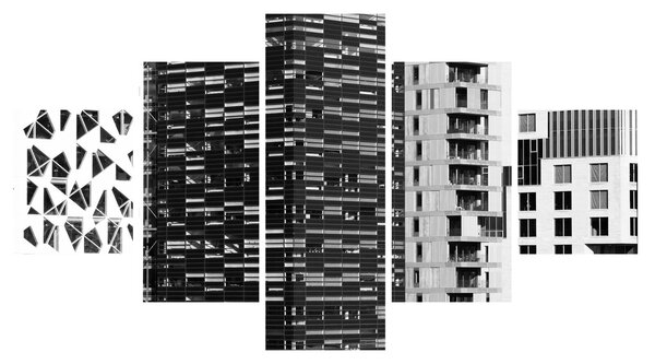 Obraz architektury czarno-białej (125x70 cm)