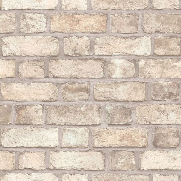 Homestyle Tapeta Brick Wall, beżowo-szara