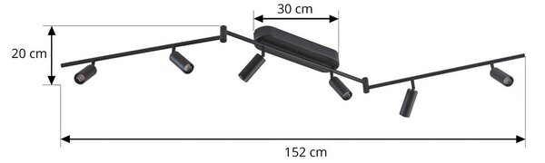 Lampa sufitowa LED Eldrin Lindby, czarny, salon / jadalnia, metal, nowoczesny