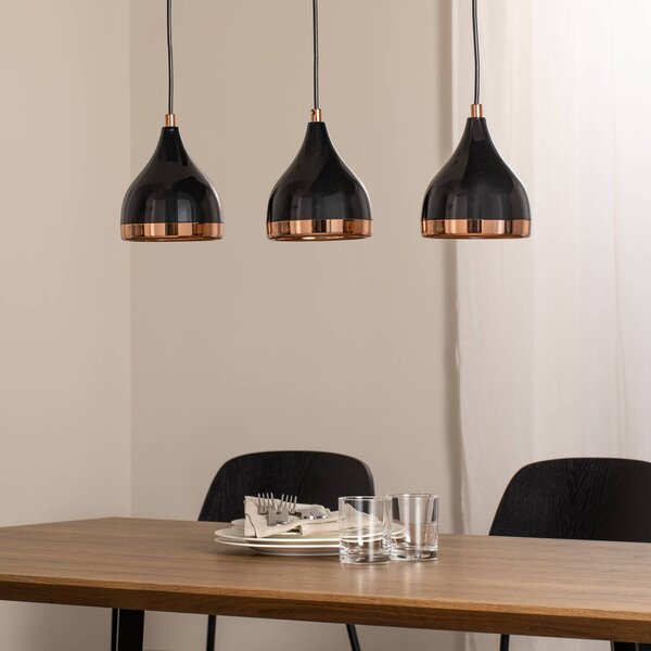 Lampa wisząca Yildo Opviq, możliwość ściemniania, czarny, salon / jadalnia, metal