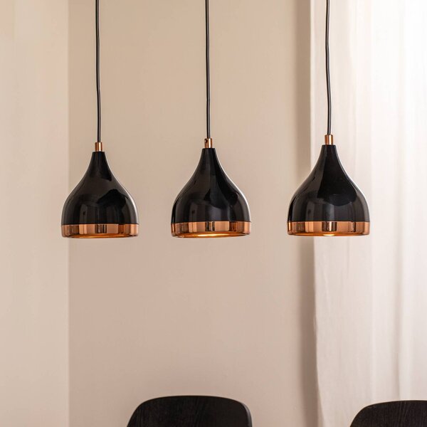 Lampa wisząca Yildo Opviq, możliwość ściemniania, czarny, salon / jadalnia, metal