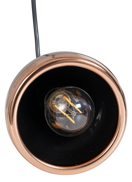 Lampa wisząca Yildo Opviq, możliwość ściemniania, czarny, salon / jadalnia, metal