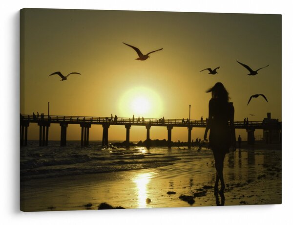 Obraz - Spacer po plaży (70x50 cm)