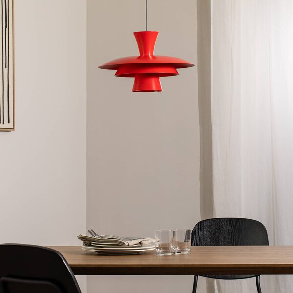 Lampa wisząca Plato Luminex, możliwość ściemniania, czerwony, salon / jadalnia, metal, nowoczesny