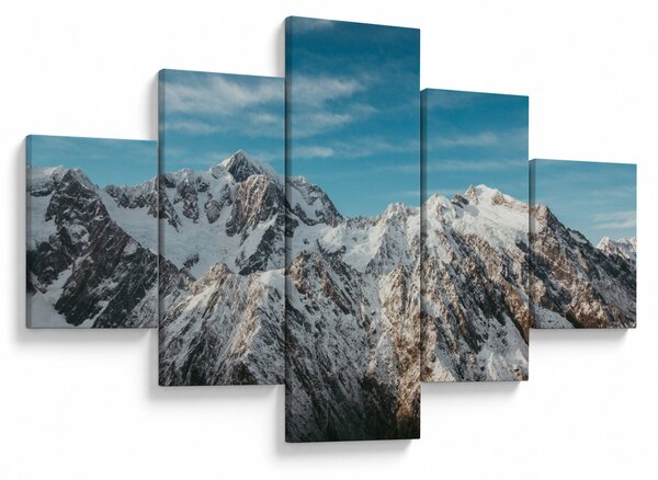 Obraz ośnieżonych szczytów, Fiordland (125x70 cm)