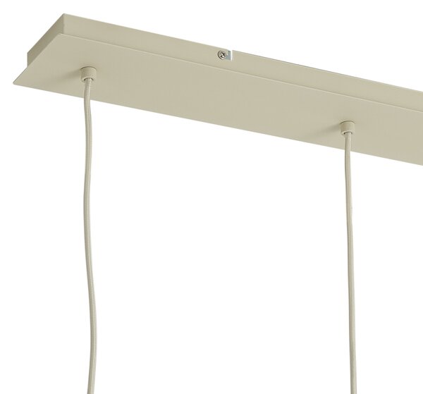 Skandynawska lampa wisząca beżowa z białym szkłem 3-punktowa - Wisp