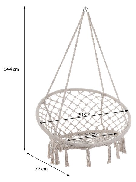 Wiszące krzesło BOHO, Ø61cm, beżowa