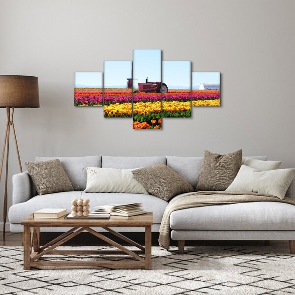 Obraz farmy tulipanów (125x70 cm)