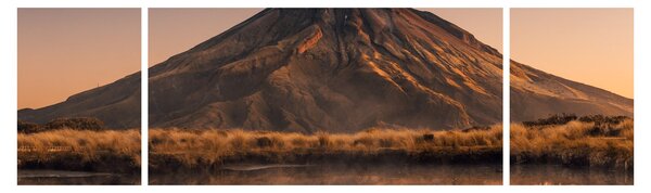 Obraz odbicia góry Taranaki, Nowa Zelandia (170x50 cm)