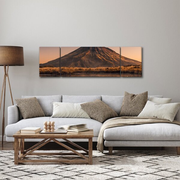 Obraz odbicia góry Taranaki, Nowa Zelandia (170x50 cm)