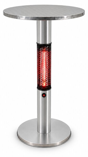 Ogrzewany stół barowy z promiennikiem podczerwieni, wysokość 1130 mm, 1500 W, Ø 600 mm, nierdzewny