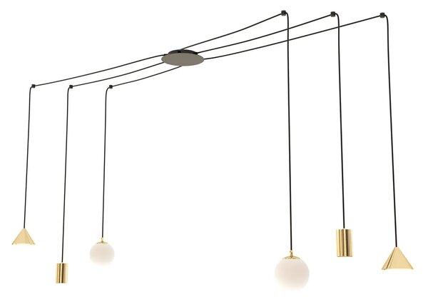 Czarno-złota nowoczesna lampa pająk - 4X D132 D5-Z16