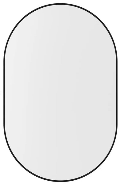 Czarne lustro owalne nowoczesne 80x40 cm D5-S35